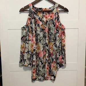 Rose & Thyme Blouse Open Shoulder Floral Womens M | Floral | Dressy |‎ Chic